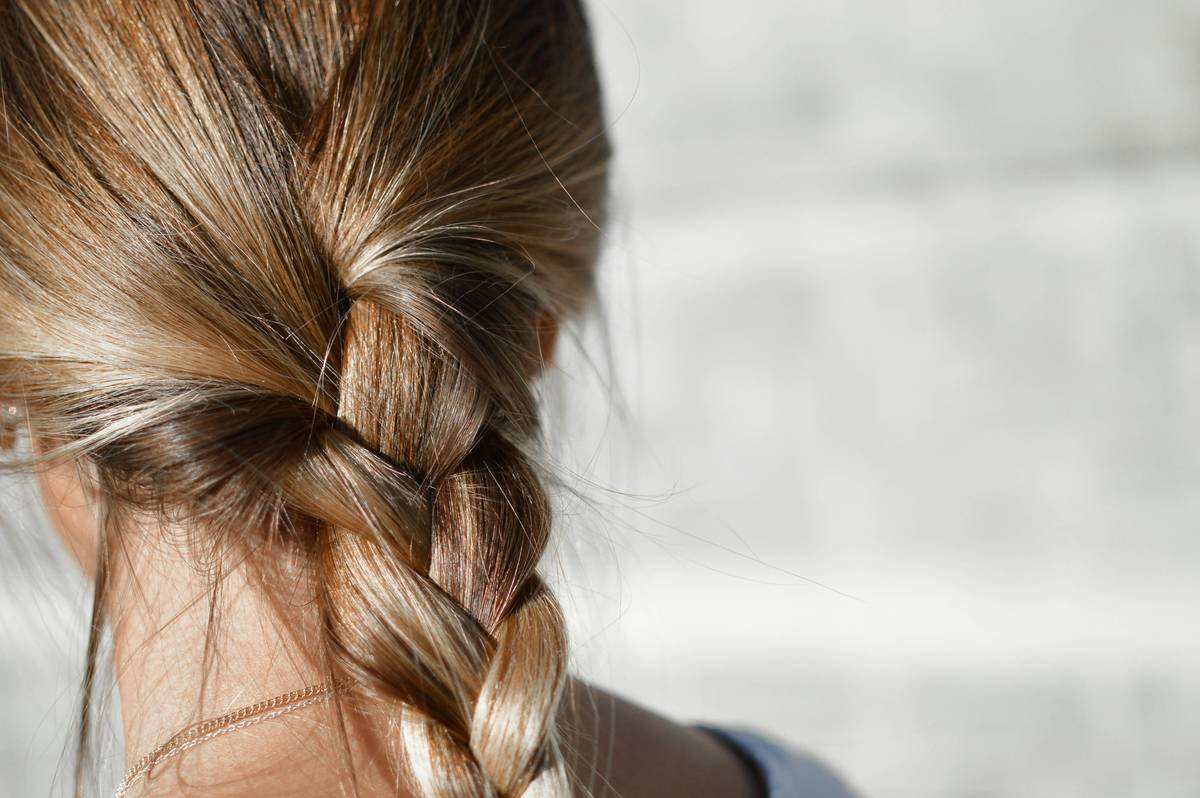 Close-up of soft head turban fabric showing gentle texture on hair